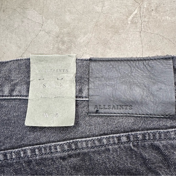 All Saints switch black washed skinny men’s shorts Sz 34 - Picture 11 of 11